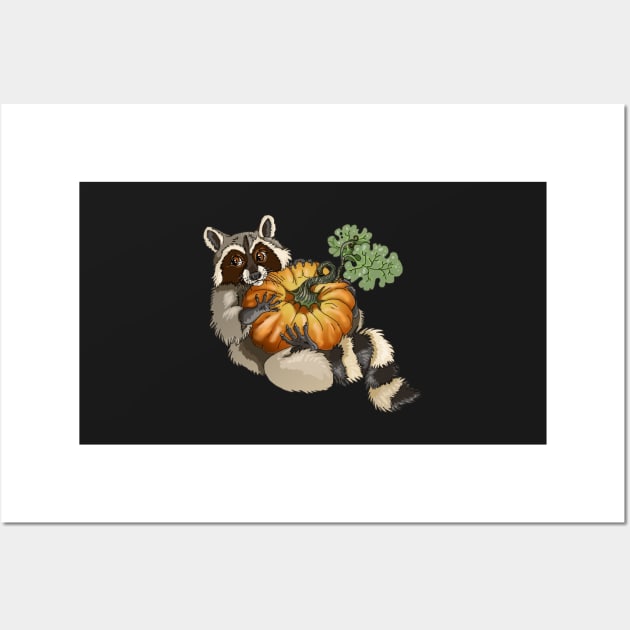 Pumpkin Bandit Raccoon Wall Art by Shadowind